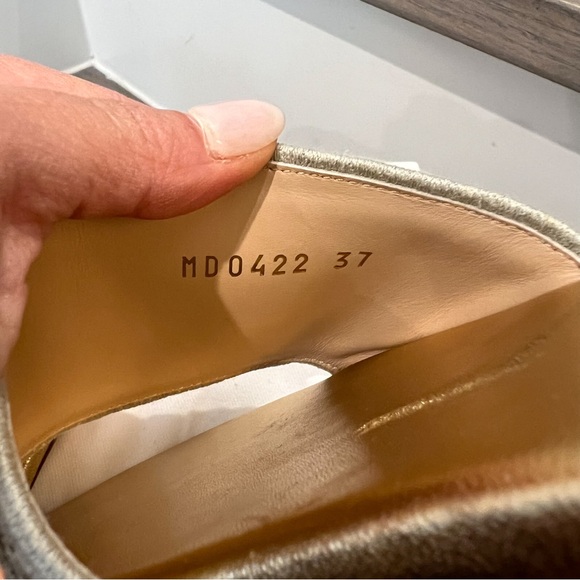 DIOR Dway Gold Embroidered Slide Sandals - Picture 5 of 5